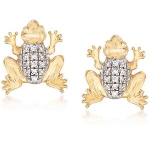 Gold and Silver Frog Earrings